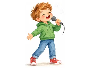 a boy singing