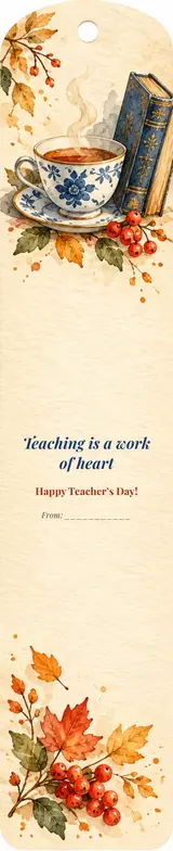 Закладка ко Дню учителя: Teaching is a work of heart