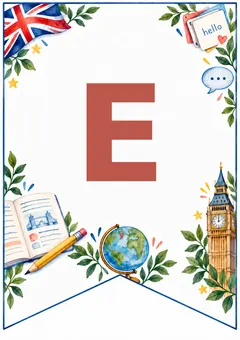 Флажок гирлянды Teacher’s Day, буква E