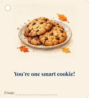 Бирка на подарок учителю: You’re one smart cookie!