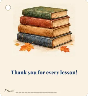 Бирка на подарок учителю: Thank you for every lesson!