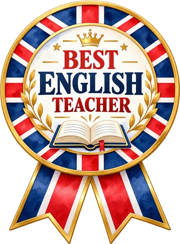 Медаль Best English Teacher ко Дню учителя: розетка с лентами
