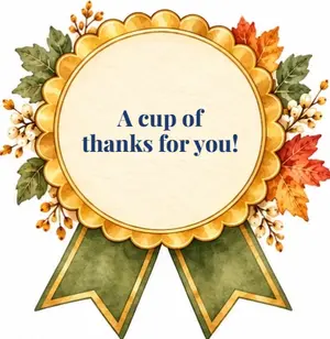 Бирка для чайного пакетика: A cup of thanks for you!