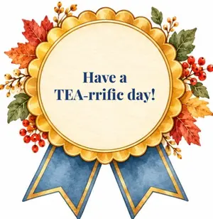 Бирка для чайного пакетика: Have a TEA-rrific day!