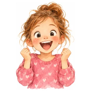 an excited girl