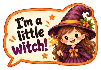 Речевое облачко «I’m a little witch!»