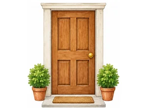 a wooden door
