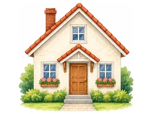 a house with a red roof