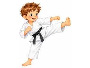 a boy doing karate